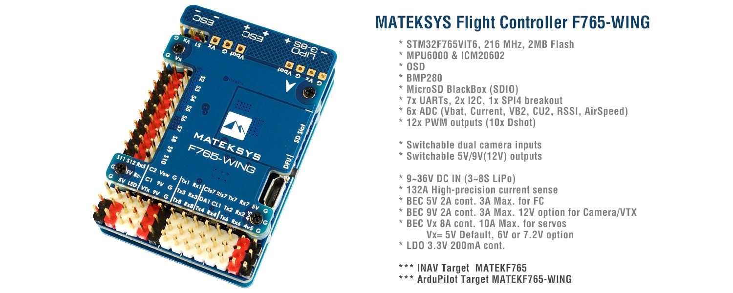 Mateksys F765-WING flygkontroller