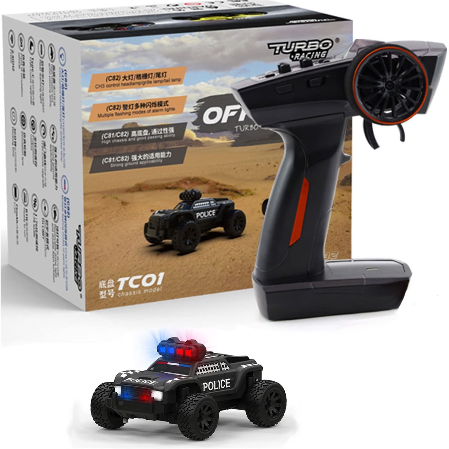 Turbo Racing Baby Monster Truck 1/76 Police - RTR