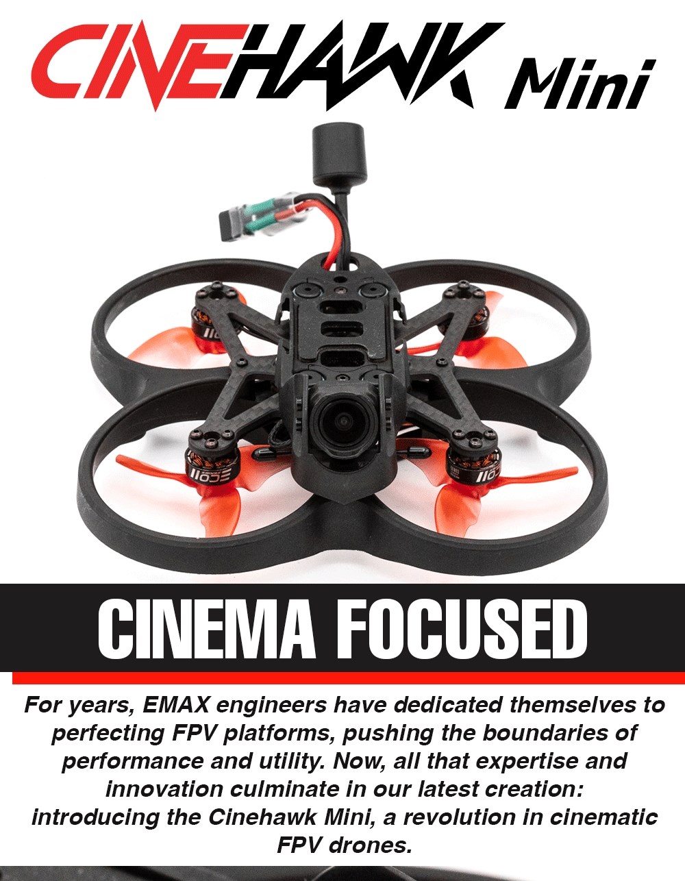 EMAX Cinehawk Mini O3 2.5 tum 4S FPV BNF ELRS