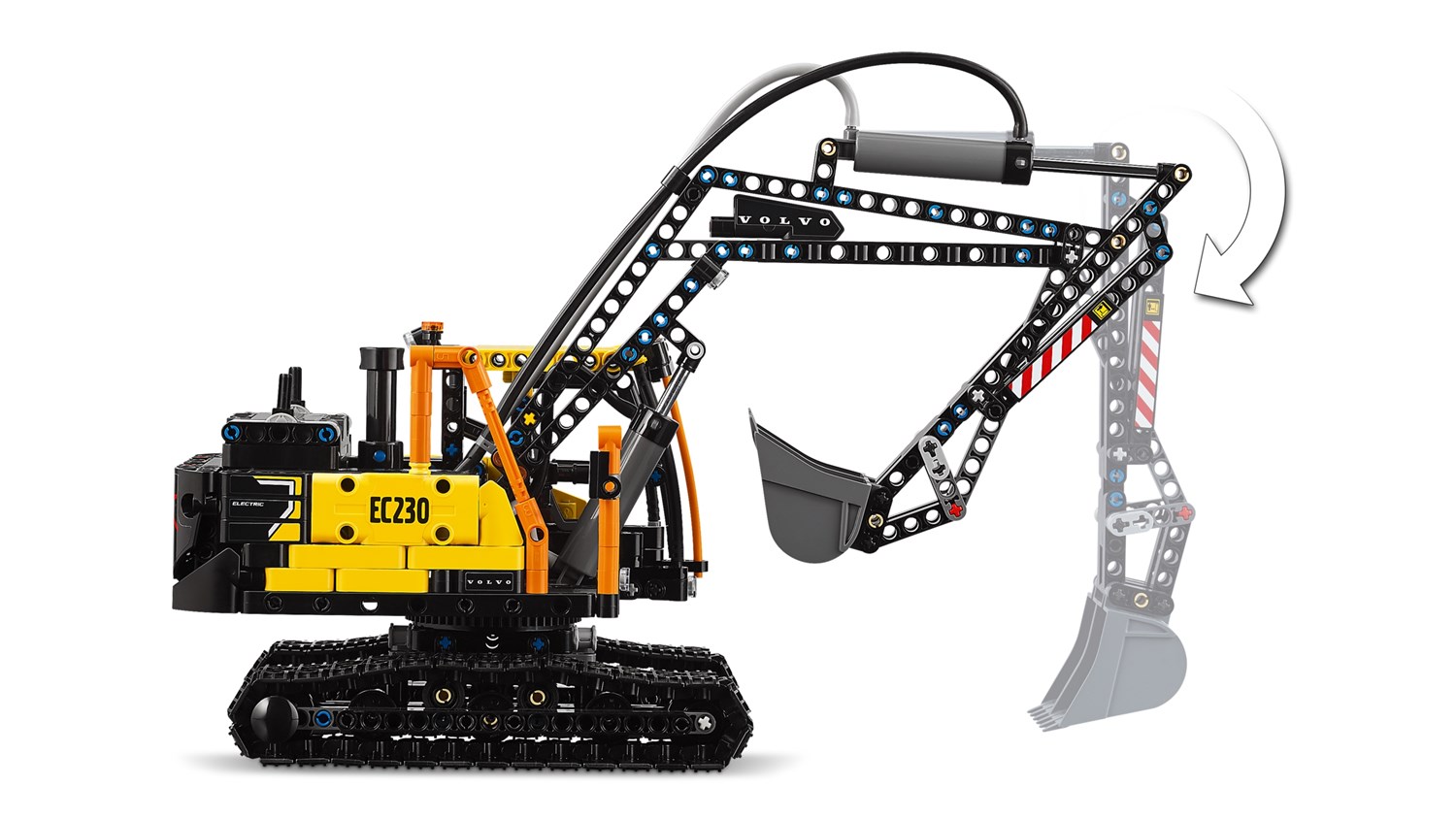 LEGO Volvo FMX trailer och EC230 grvmaskin