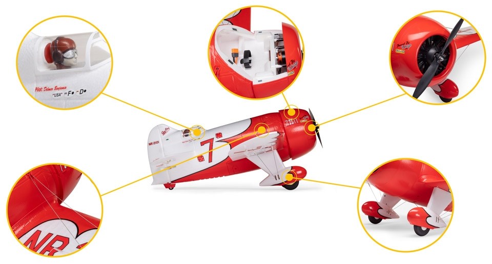 E-Flite Gee Bee R-2 1m BNF w/AS3X+ & SAFE