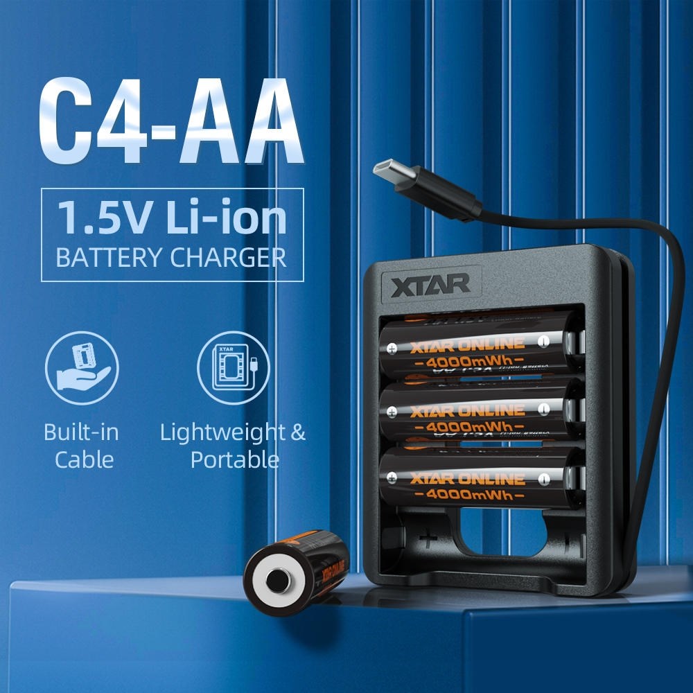 Xtar C4 AA-laddare 4x0.5A