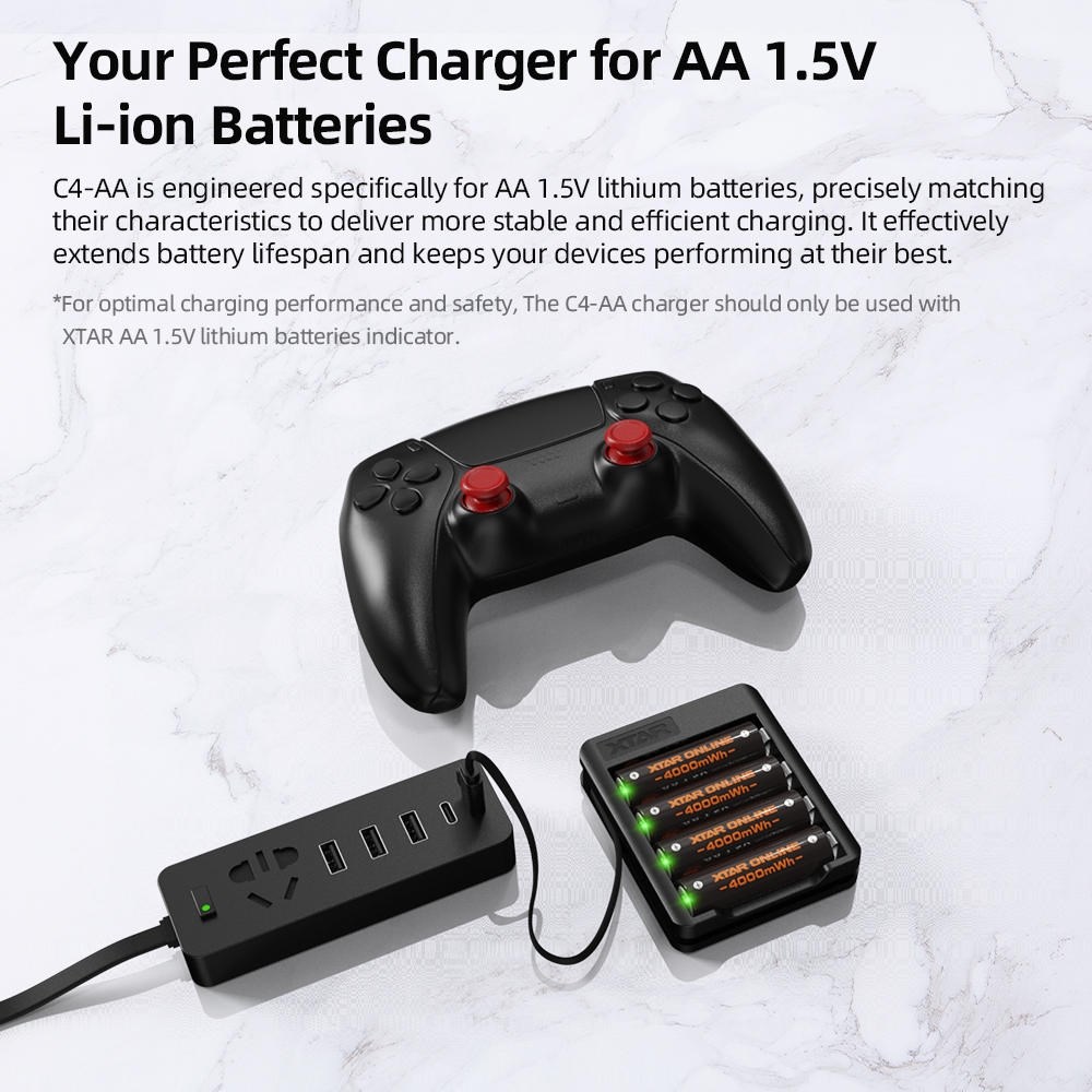 Xtar C4 AA-laddare 4x0.5A