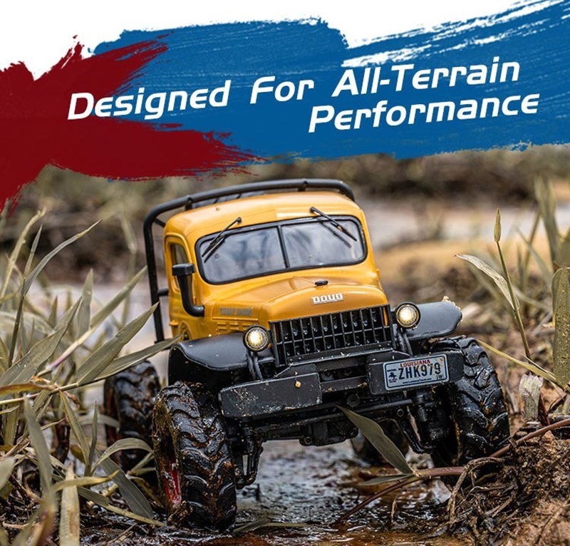 FMS FCX24 Power Wagon V2 1/24 Crawler Gul
