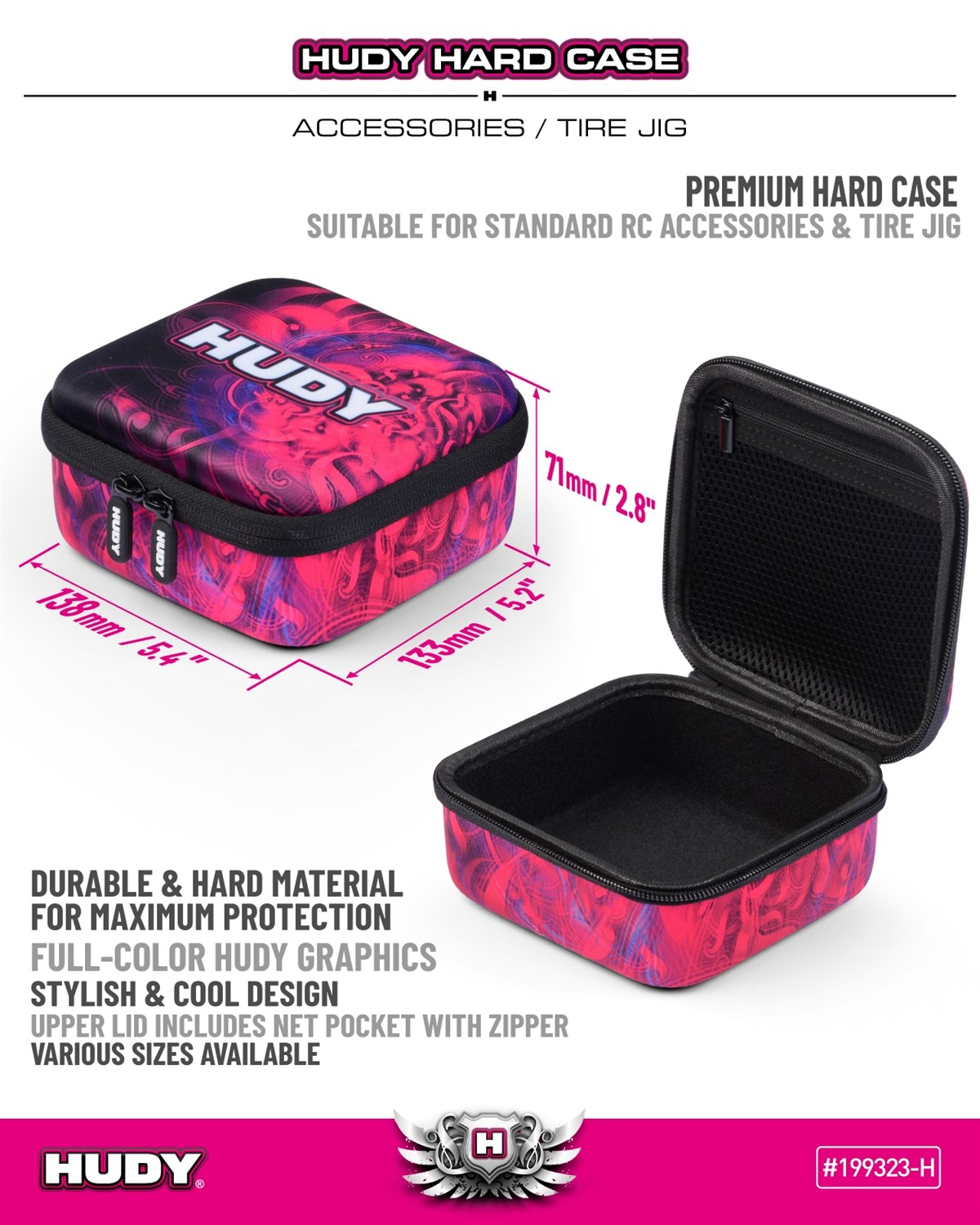 HUDY Hard Case - 138x133x71mm