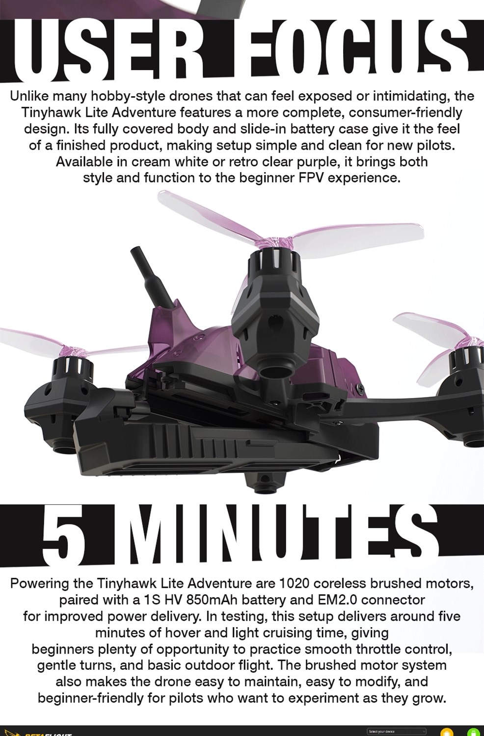 EMAX Tinyhawk Lite Adventure BNF Analog ELRS