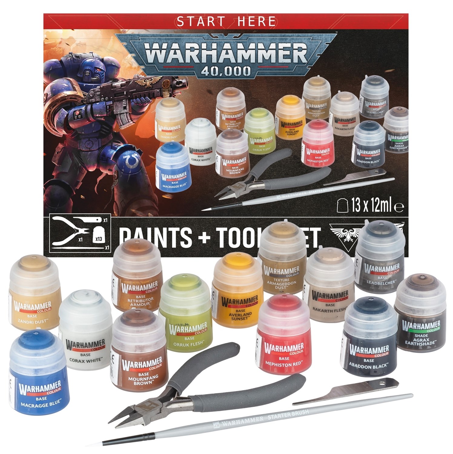 Warhammer 40K Paint + Tools Set